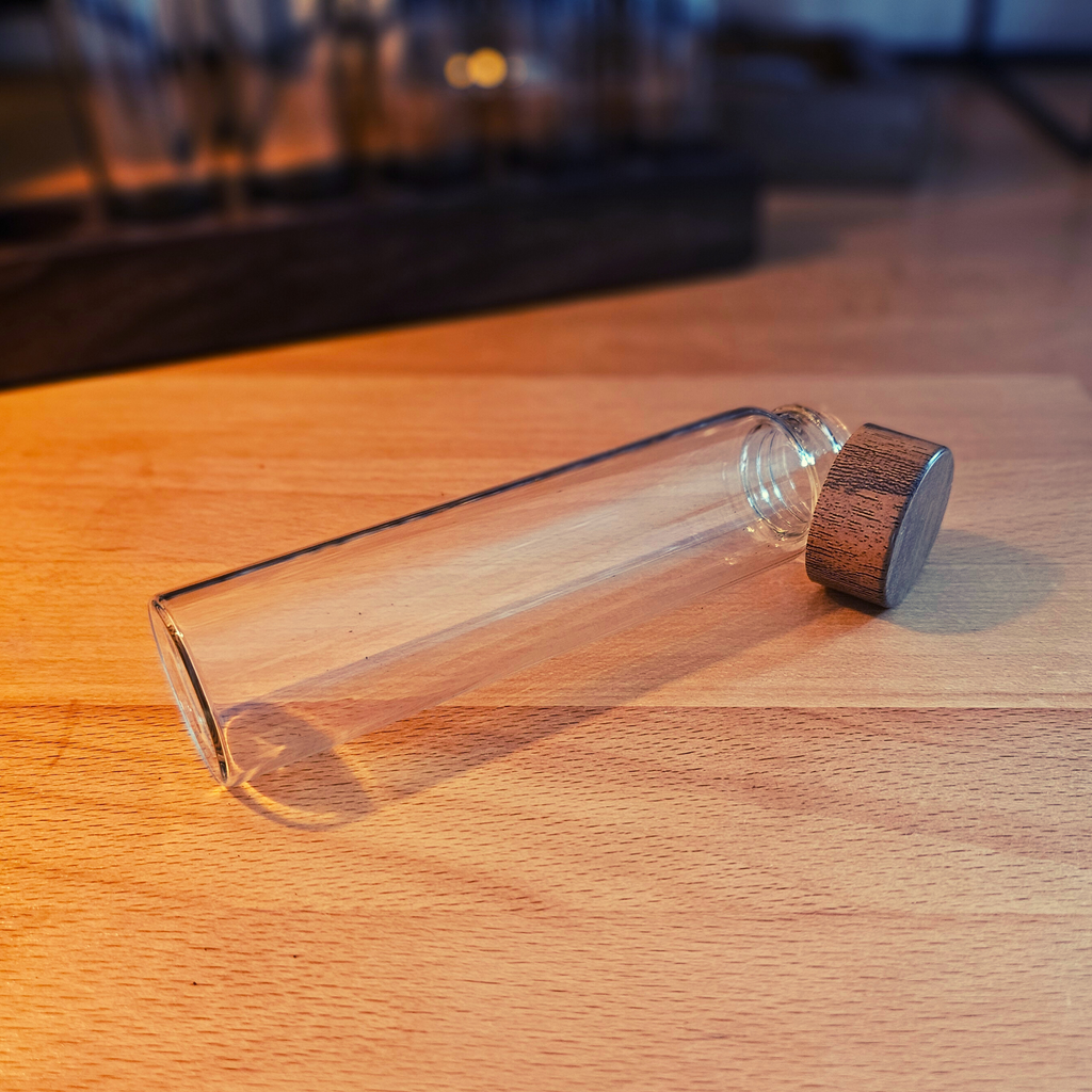 Conteneur à Café 6 Tubes en Verre et Bois