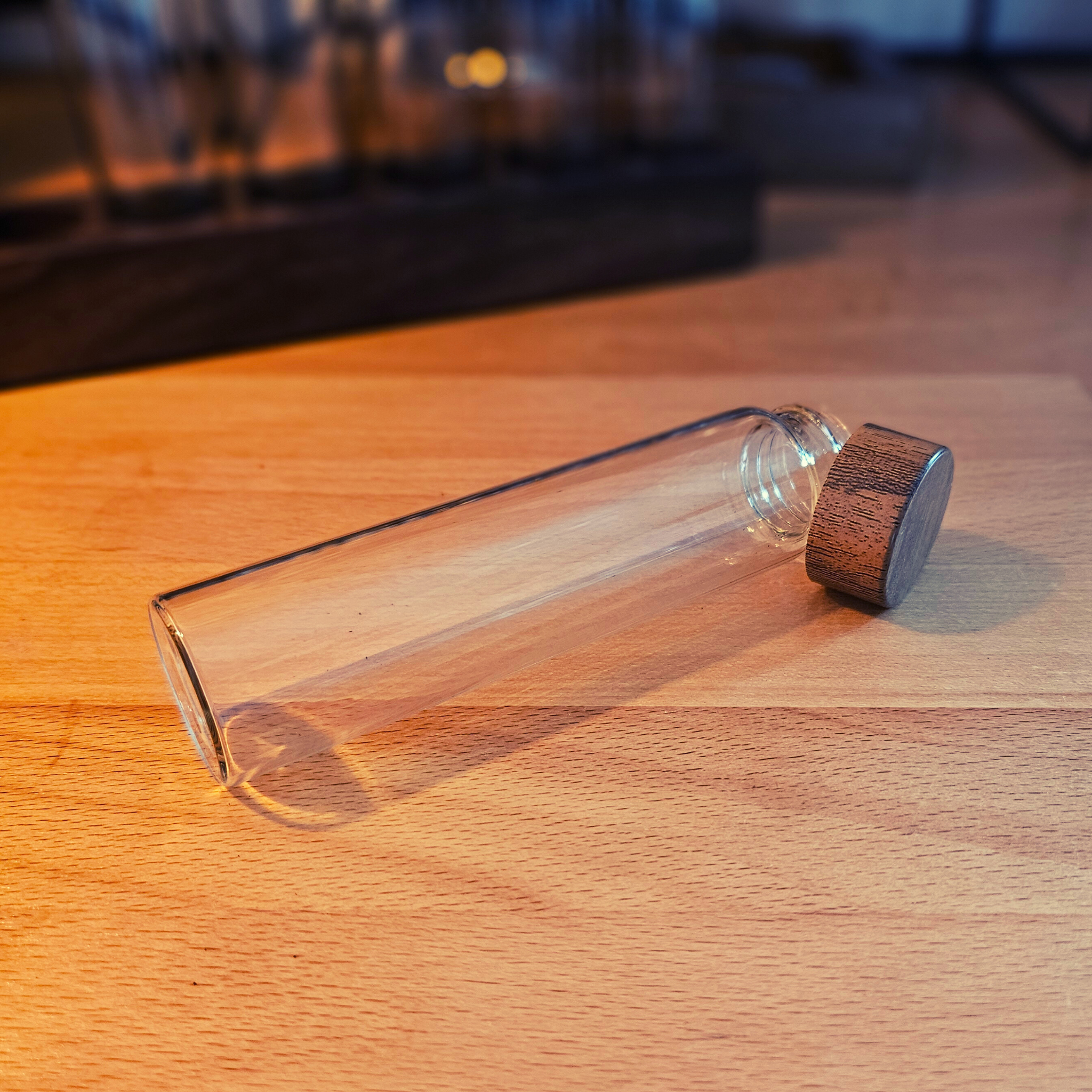Conteneur à Café 6 Tubes en Verre et Bois