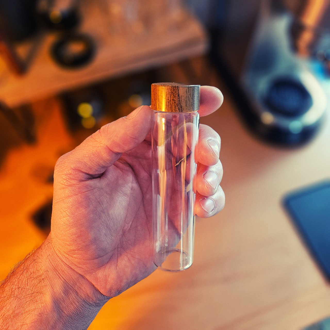 Conteneur à Café 6 Tubes en Verre et Bois